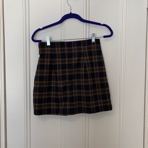 Forever 21 Navy Yellow Plaid Mini Skirt
